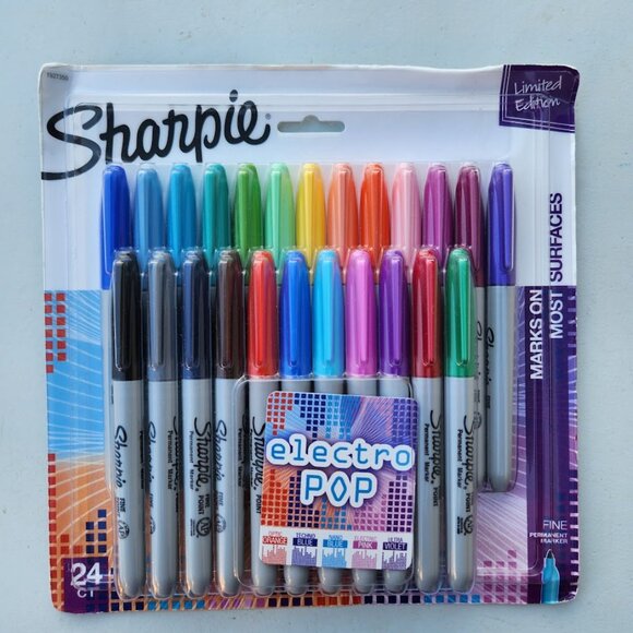 New SHARPIE Electro Pop Permanent Markers Fine Point Assorted Colors 24 Count Li - Picture 12 of 16